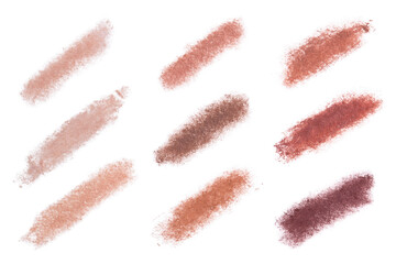 Eye shadow strokes isolated on a transparent background.