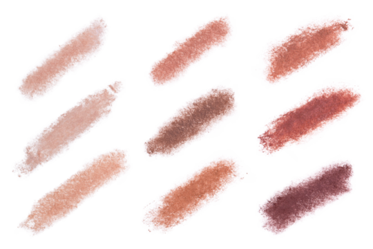 Eye shadow strokes isolated on a transparent background.