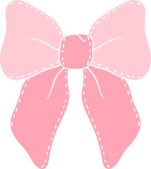 Coquette Aesthetic Bow pink flat illustration - obrazy, fototapety, plakaty