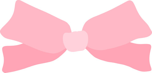 Coquette Aesthetic Bow pink flat illustration