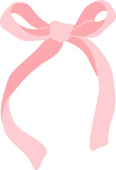 Coquette Aesthetic Ribbon pink flat illustration