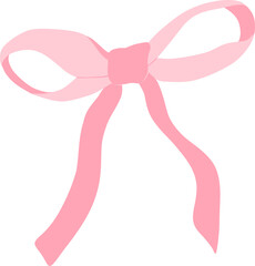 Coquette Aesthetic Ribbon pink flat illustration