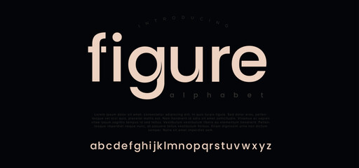 Figure Minimal font creative modern alphabet. - obrazy, fototapety, plakaty