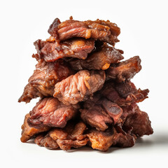 pile of fried meat with transparent background created with Generative Ai