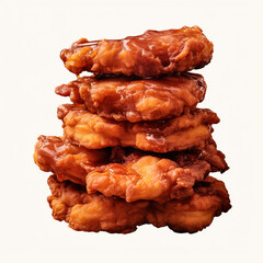 pile of fried meat with transparent background created with Generative Ai