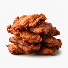 Fototapeta premium pile of fried meat with transparent background created with Generative Ai