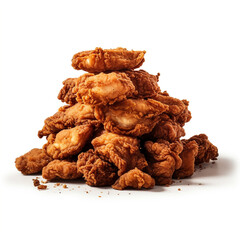 Fototapeta premium pile of fried meat with transparent background created with Generative Ai