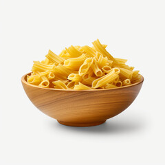 bowl of raw organic pasta isolated on transparent background created with Generative Ai