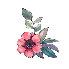 Rose. Peony. Vector illustration of elegant flowers. Plants as blanks for designers, logos, labels, postcards. Vector illustration by Line for coloring