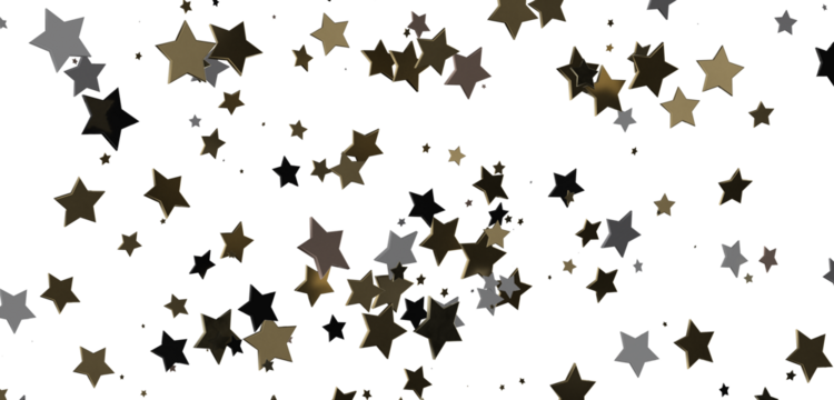 golden stars - 3d