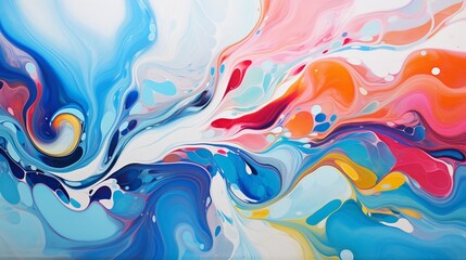 isolated fluid acrylic swirls in various hues on a white background, highlighting the organic and captivating patterns of this visually stunning art piece.