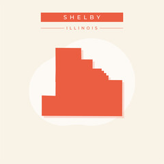 Vector illustration vector of Shelby map Illinois