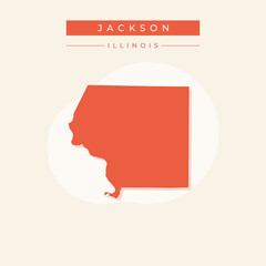 Vector illustration vector of Jackson map Illinois