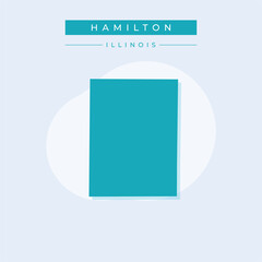 Vector illustration vector of Hamilton map Illinois