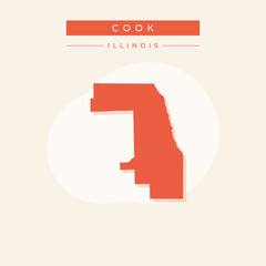 Vector illustration vector of Cook map Illinois