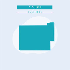 Vector illustration vector of Coles map Illinois