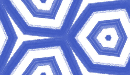 Mosaic seamless pattern. Indigo symmetrical