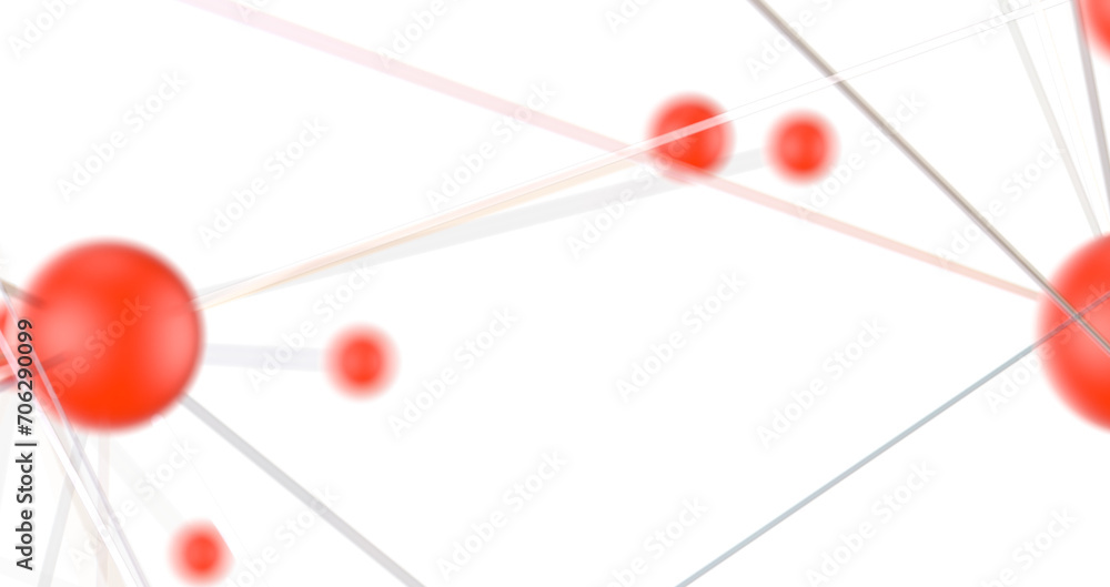 Poster Abstract technology futuristic network - fantasy plexus background. 3D rendering