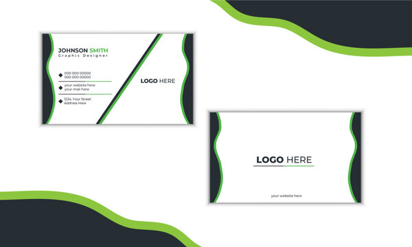 Simple Minimalistic Business Card Design Template | Clean Vector Illustration