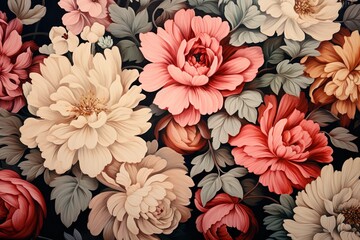 adorable arrangement of multicolor flowers background generative ai