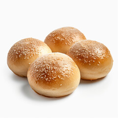 resh backed centre filled buns on transparent background created with Generative Ai