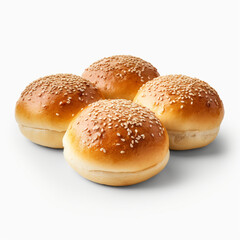 resh backed centre filled buns on transparent background created with Generative Ai