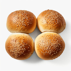 resh backed centre filled buns on transparent background created with Generative Ai