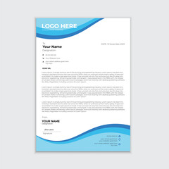 Modern Creative & Clean business style letterhead template design with unique colors.