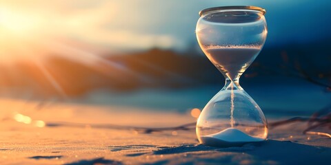 hourglass time measuring device falling sand counting minutes - Generative ai