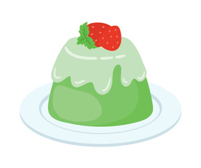 Pudding Cute Cartoon Doodle Vector Illustration