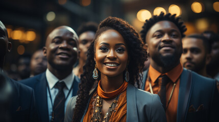 Group of black business professionals in a event.