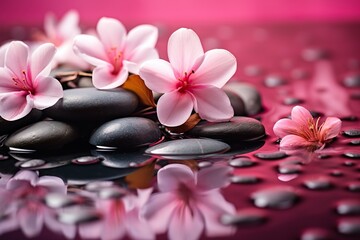 Obraz na płótnie Canvas closeup shot of a beautiful cherry blossom flowers, blooming pink sakura generative ai