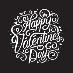 Happy Valentines Day graffiti typography art illustration