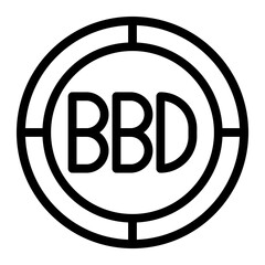 barbados coins icon. Outline barbados coins vector icon for web design isolated on white background