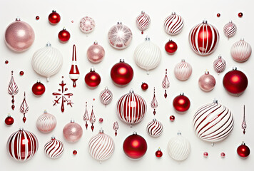 White and Red Christmas Ornament Surrounded by Red and White Ornaments