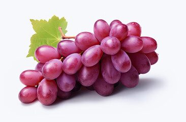 Fototapeta premium Assorted Red Grapes With Fresh Green Leaf on Display