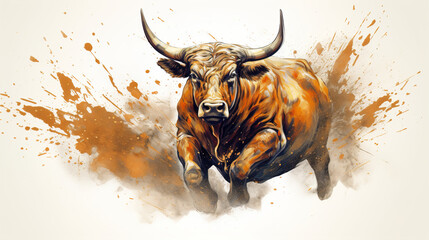 bull_on_white_background