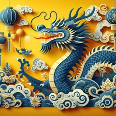 chinese dragon on the wall