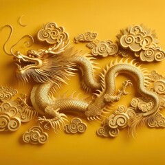 golden dragon on the background