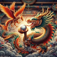 Fototapeta premium chinese dragon statue