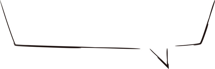 Square handwritten speech bubble frame, slim marker style
