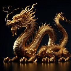 Fototapeta premium golden dragon statue
