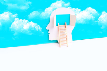 Ladder Leading to Human Brain up in the Sky