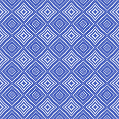 Ikat repeating swimwear design. Indigo
