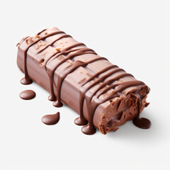 chocolate ice cream bar with chocolate frosting on transparent background created with Generative Ai