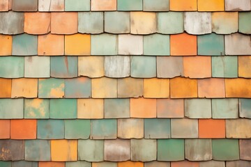 Fototapeta premium faded wooden shingles, layered and old
