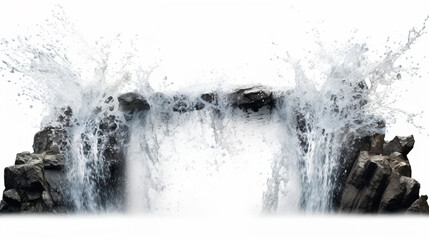 waterfall_splash_on_white_background