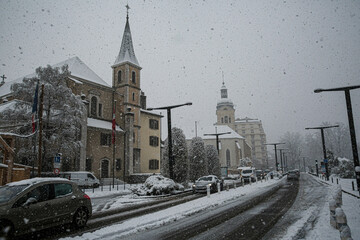 Chute de neige du 09/01/2024 à Annecy, 10cm en 3h.
Haute-Savoie, France.