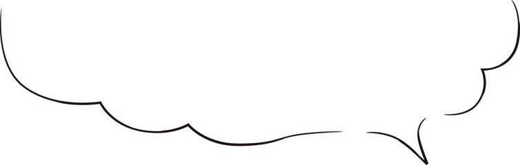 Cloud-shaped handwritten speech bubble frame, slim marker style
