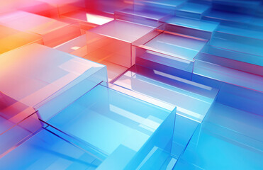 Naklejka premium Abstract background with colored blocks, generative AI